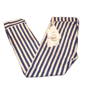 HUDSON Blue & White Striped Crop Jeans “ANJA” Super Skinny w/Zipper Size 26